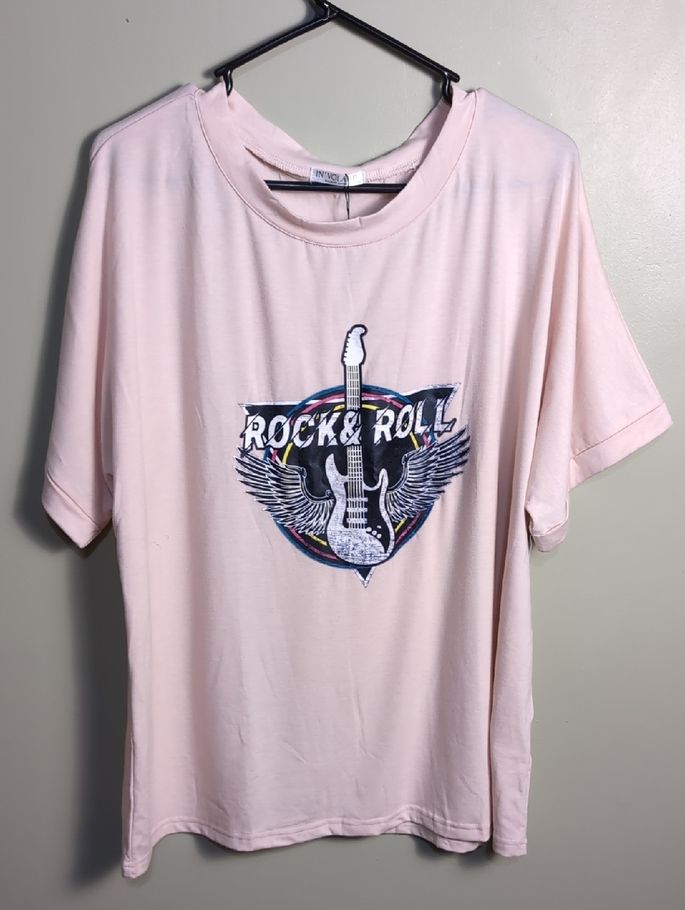 Rock & Roll Graphic Tee - Light Pink
